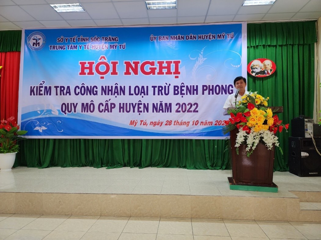 HỘI NGHỊ KIỂM TRA CÔNG NHẬN LOẠI TRỪ BỆNH PHONG  HUYỆN MỸ TÚ NĂM 2022